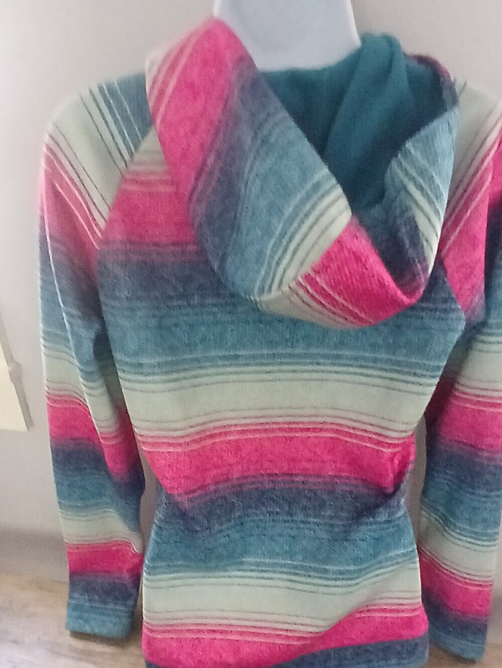 Burton WB Peak Zip Striped Cool Weather Hoodie Spell-Out Pockets Size MEDIUM - Picture 5 of 10